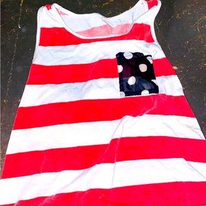 Red, white, and blue tank.